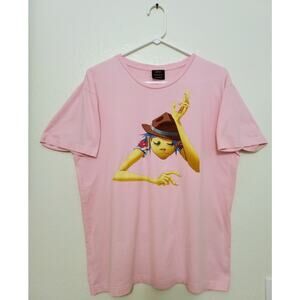 Gorillaz 2D Smoking Graphic Band T-Shirt Pink Official Made by Ghouls SZ L